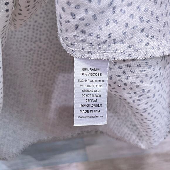 Corey Lynn Calter Yoke Belted Midi Skirt White Black Dot Anthropologie Womens XS - Picture 6 of 6